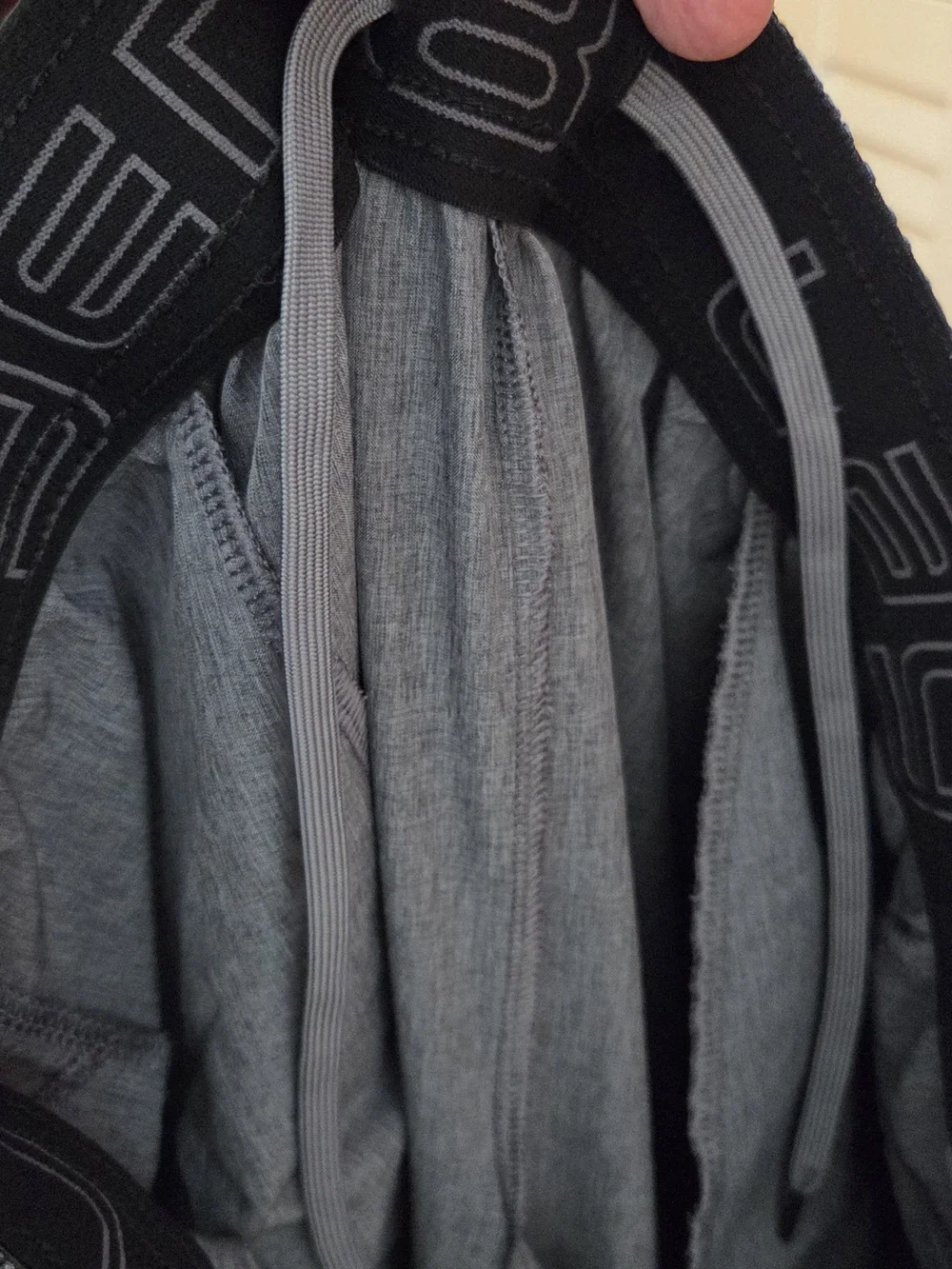Layer 8 Men's Gray Elastic-Waist Casual Pants, Size Large
